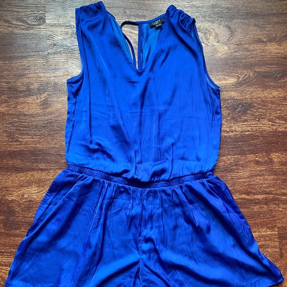 LOFT Pants & Jumpsuits Loft Silky Royal Blue Sleeveless Jumpsuit W